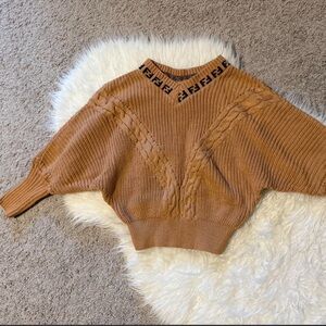 Brown Cable Knit Sweater